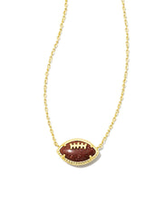 Kendra Scott Football Necklace in Orange Goldstone