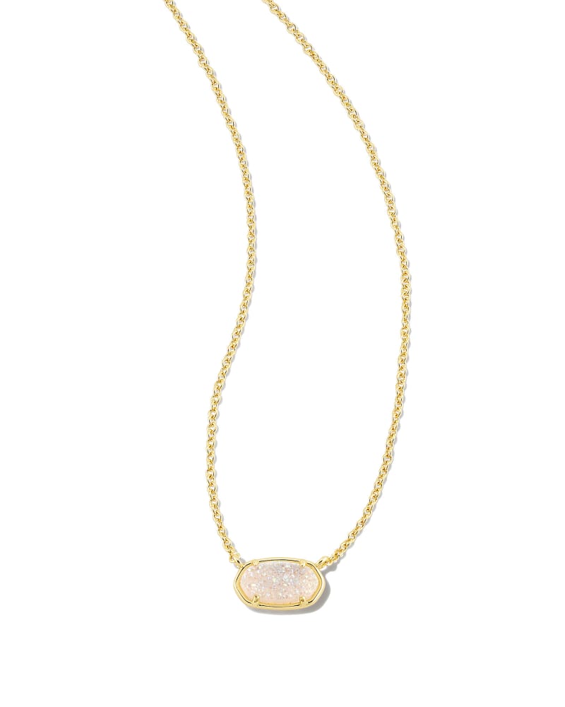 Elisa Gold Pendant Necklace in Spice Drusy