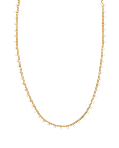 Kendra Scott Kelsey Gold Strand Necklace - White Enamel