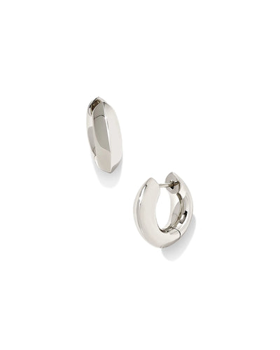 Kendra Scott Mikki Metal Huggie Earrings in Silver