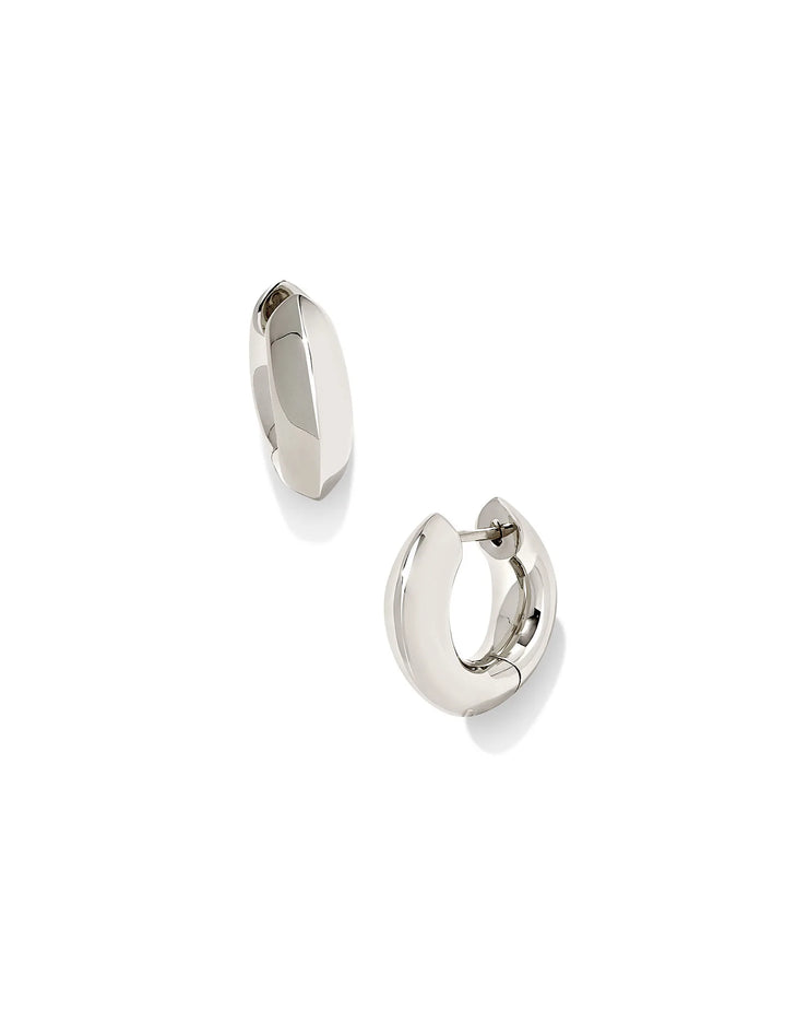 Kendra Scott Mikki Metal Huggie Earrings in Silver