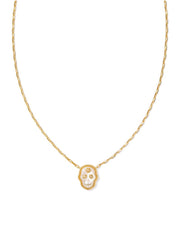 Kendra Scott Skull Necklace in Ivory Mother of Pearl