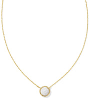 Kendra Scott Volleyball White Mother of Pearl Pendant Necklace