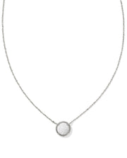 Kendra Scott Volleyball White Mother of Pearl Pendant Necklace