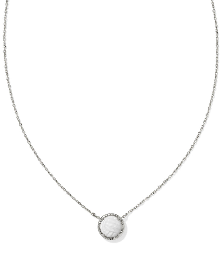 Kendra Scott Volleyball White Mother of Pearl Pendant Necklace