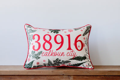 06410 Zip Code Christmas Greenery Pillow