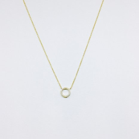 Dainty Pave Halo Necklace