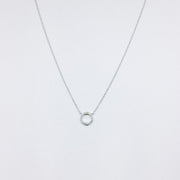 Dainty Pave Halo Necklace