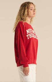 Z Supply Chalet Sunday Sweatshirt in Haute Red