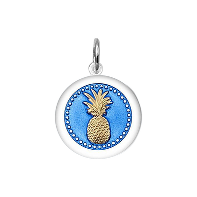 Lola Pineapple Pendant - Gold Periwinkle Blue