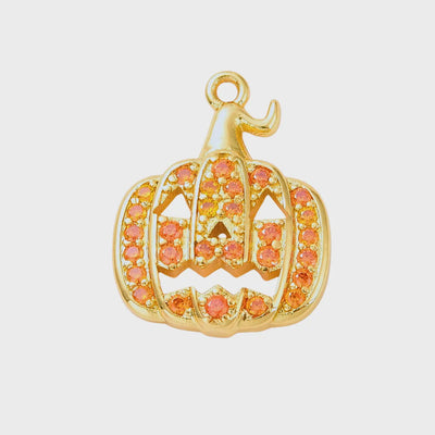 Rhinestone Jack-o-lantern Charm