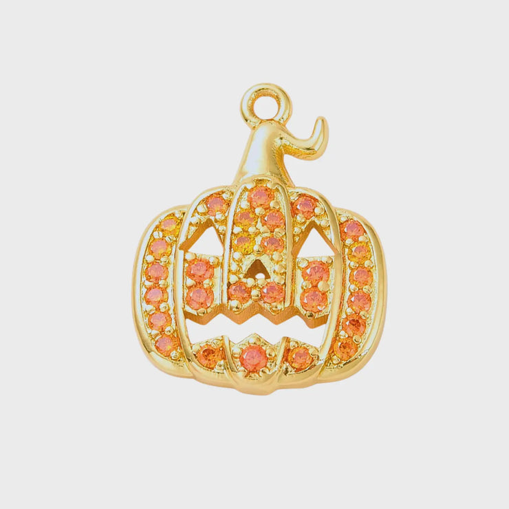 Rhinestone Jack-o-lantern Charm