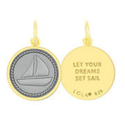 Lola Sailboat Pendant - All Gold Light Blue