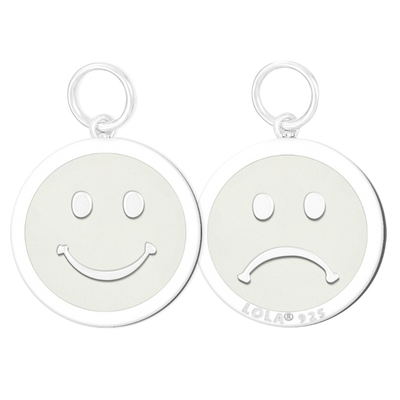 Lola Smiley Pendant - Alpine White & Silver