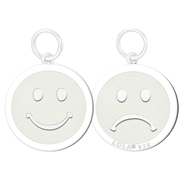 Lola Smiley Pendant - Alpine White & Silver