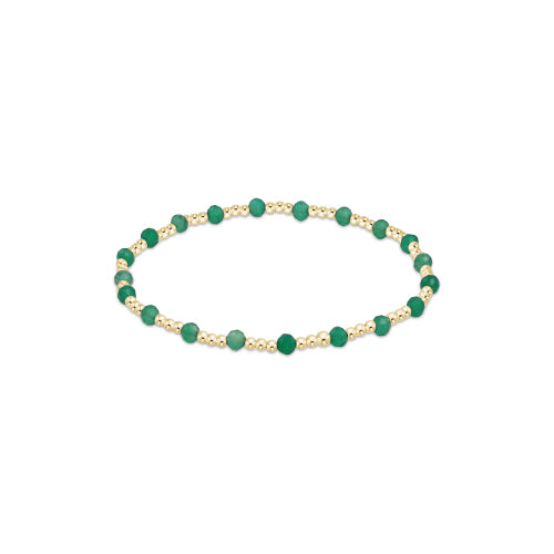 Enewton Gold Sincerity Pattern 3mm Bead Bracelet - Green Onyx