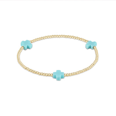 Enewton Signature 2mm Cross Bracelet Turquoise