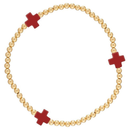 Enewton Signature Cross 3mm Red Gold Bracelet