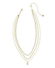 Kendra Scott Mini Elisa Gold Triple Strand Necklace in Iridescent Drusy