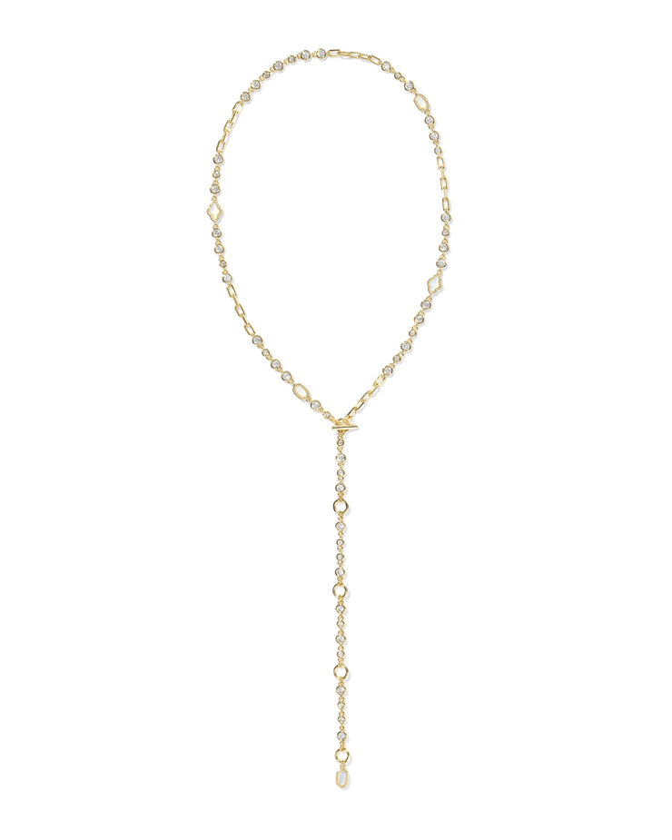 Kendra Scott Mini Elisa and Abbie Gold Strand Necklace in White Mix