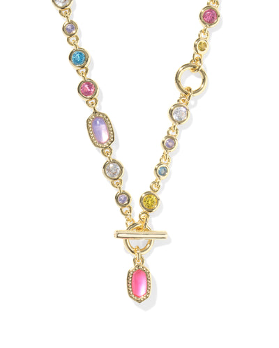 Kendra  Scott Mini Elisa and Abbie Gold Strand Necklace in Multi Mix