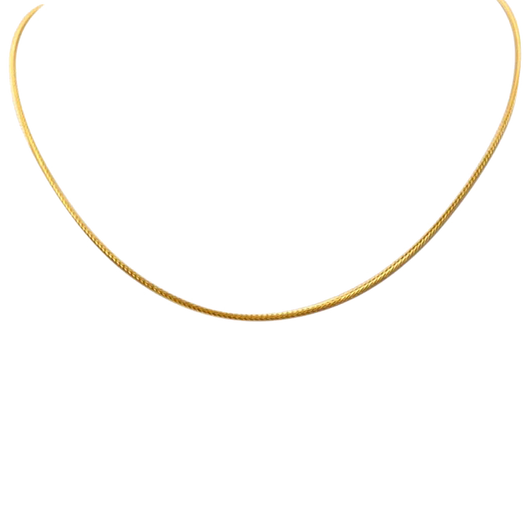 Lola Wheat Chain 1mm Necklace - Gold