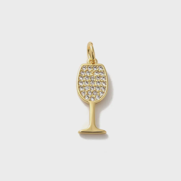 Pave Wine Glass Charm