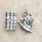 Stonewashed Plaid Cotton Napkin Set of Four