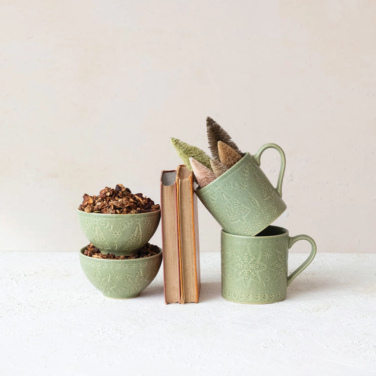 Holiday Pattern Stoneware Mug