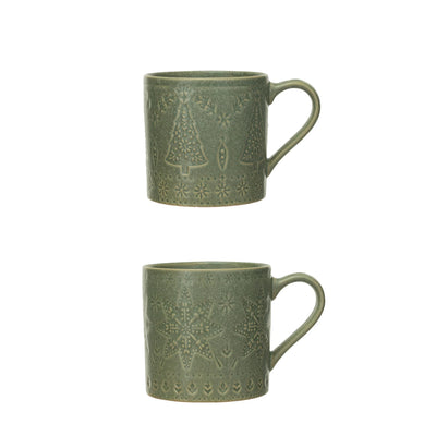 Holiday Pattern Stoneware Mug