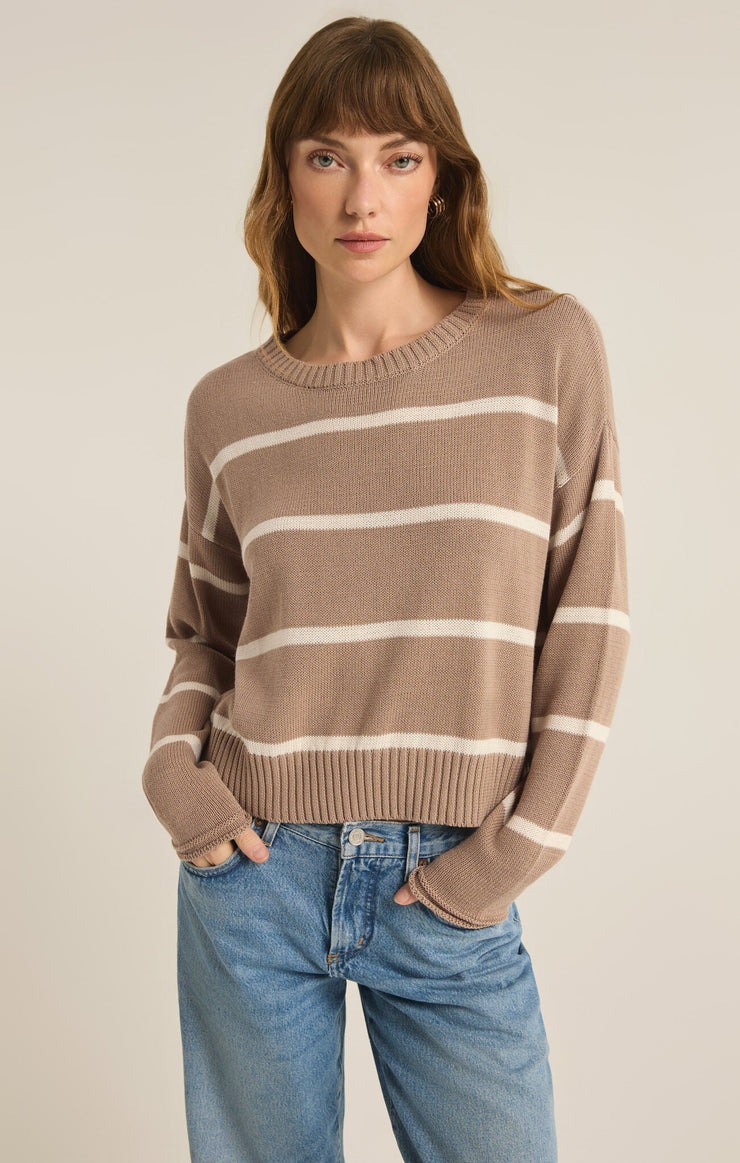 Z Supply Sienna Stripe Sweater in Latte