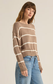 Z Supply Sienna Stripe Sweater in Latte