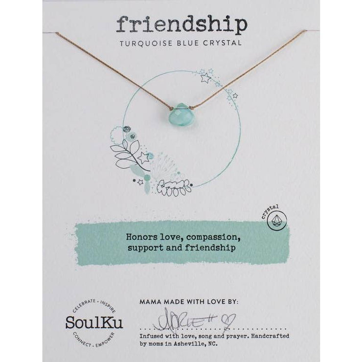 Soulku Turquoise Blue Crystal Necklace for Friendship