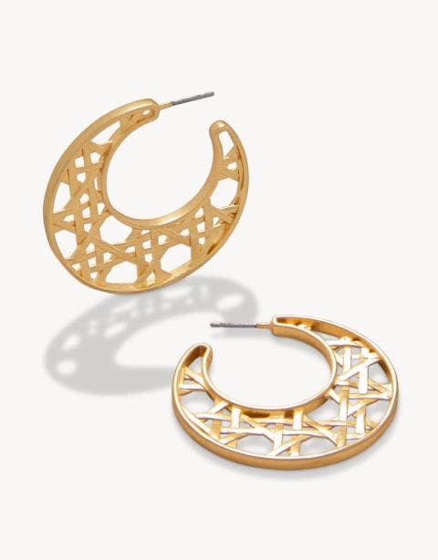 Spartina 449 Cane Hoop Earrings Gold