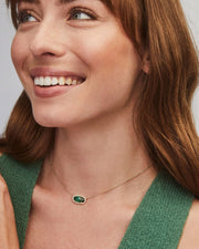 Kendra Scott Elisa Gold Necklace in Emerald Cats Eye