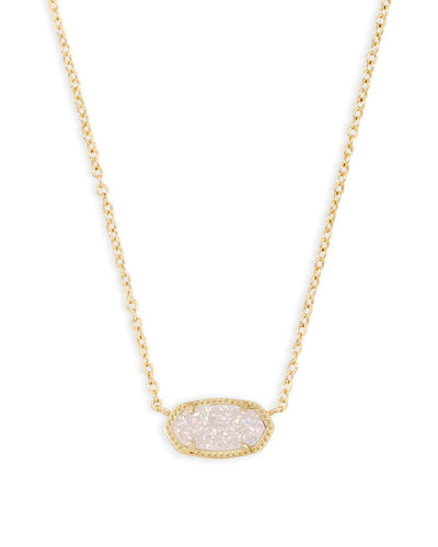 Kendra Scott Elisa Gold Pendant Necklace in Iridescent Drusy