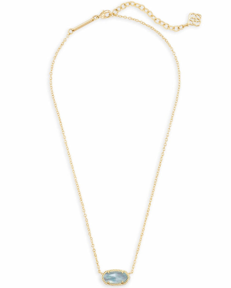 Kendra Scott Elisa Gold Necklace in Light Blue Illusion