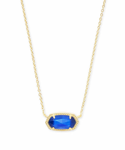 Kendra Scott Elisa Gold Necklace in Cobalt Cat's Eye