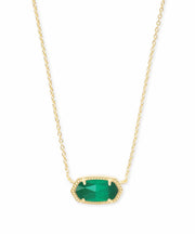 Kendra Scott Elisa Gold Necklace in Emerald Cats Eye