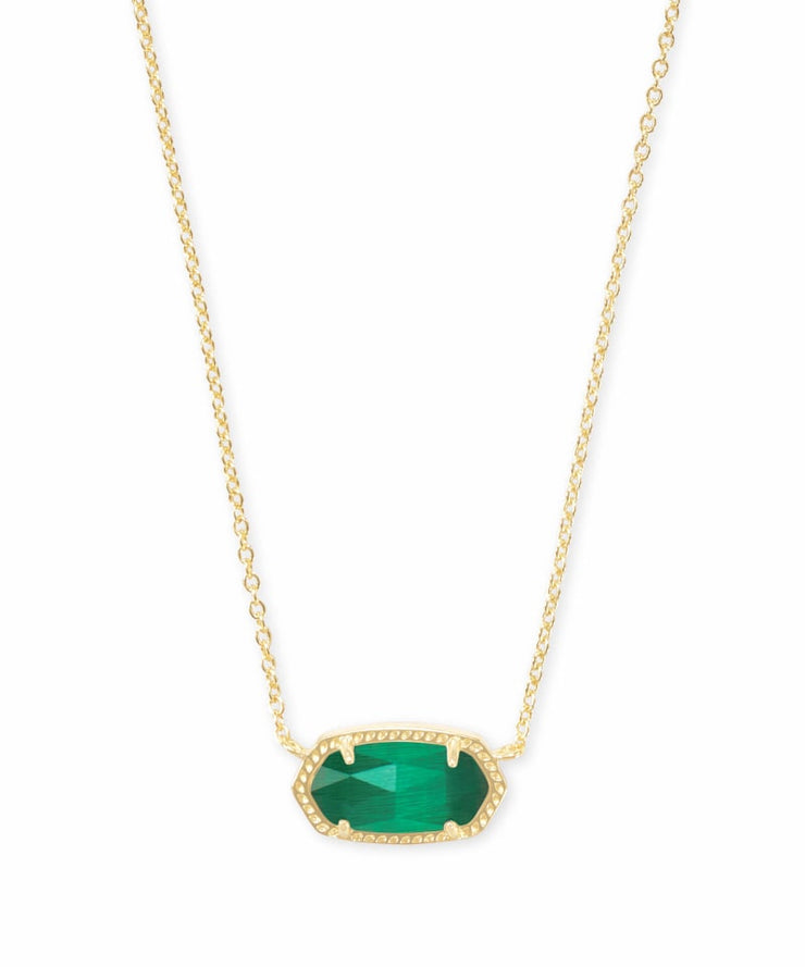 Kendra Scott Elisa Gold Necklace in Emerald Cats Eye