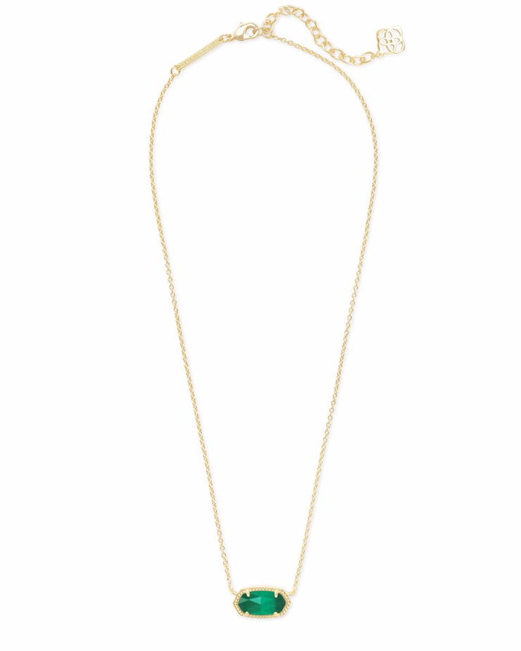 Kendra Scott Elisa Gold Necklace in Emerald Cats Eye