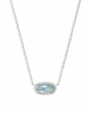 Kendra Scott Elisa Silver Necklace in Light Blue Illusion