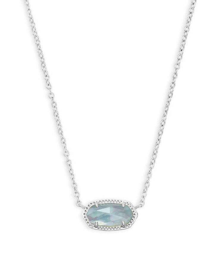 Kendra Scott Elisa Silver Necklace in Light Blue Illusion