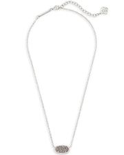 Kendra Scott Elisa Silver Pendant Necklace in Platinum Drusy